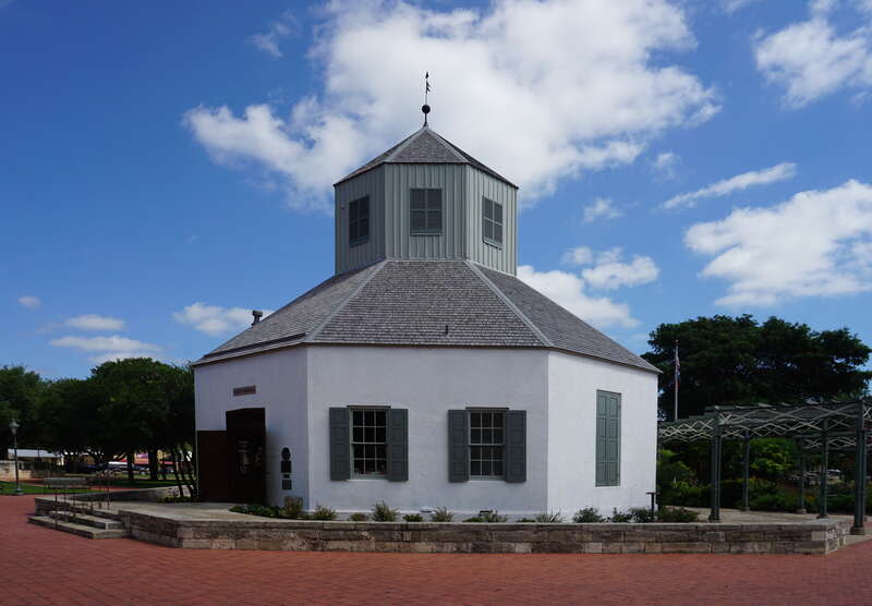 The exterior of the Vereins Kirche in Fredericksburg, Texas (United States).