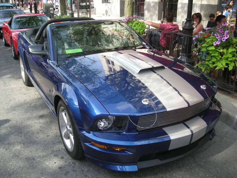 A 2008 Shelby GT Mustang at the 2014 Rolling Sculpture Car Show in Ann Arbor, Michigan (United States).