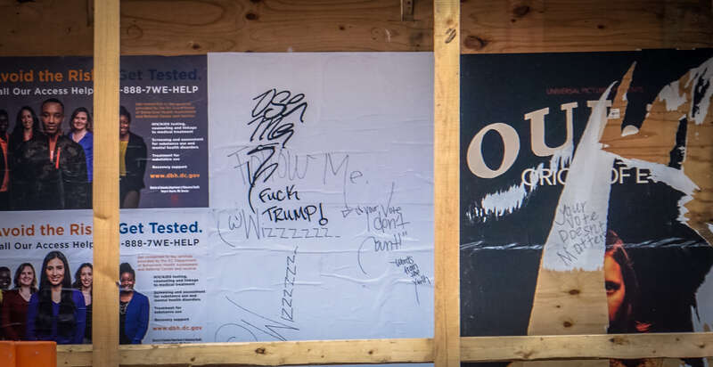 Documentation of graffiti present in Washington, DC following the 2016 Presidential Election