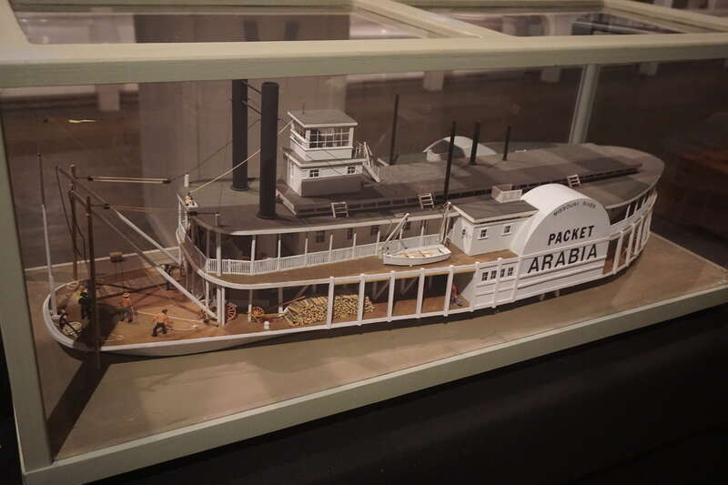 A scale model of the steamboat Arabia on display at the Arabia Steamboat Museum in Kansas City, Missouri (United States).