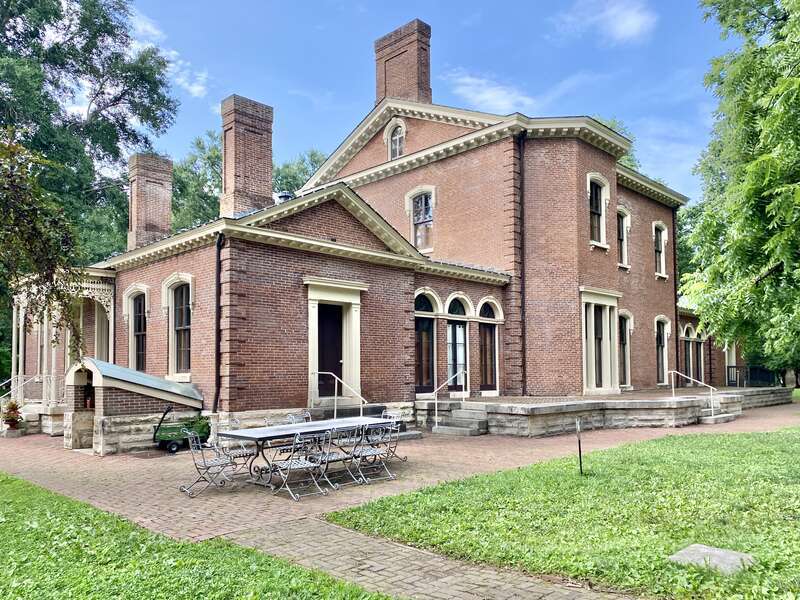 Built in 1854-1857, this Italianate-style mansion, known as Ashland, was designed by Thomas Lewinski for James Brown Clay, using the foundations and layout of an earlier house on the same site.  The previous house was the home of Henry Clay, a