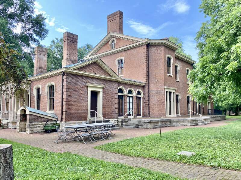 Built in 1854-1857, this Italianate-style mansion, known as Ashland, was designed by Thomas Lewinski for James Brown Clay, using the foundations and layout of an earlier house on the same site.  The previous house was the home of Henry Clay, a