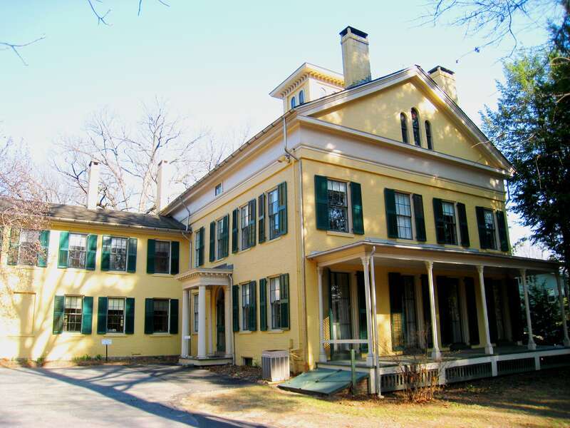 Emily Dickinson Museum, Amherst, Massachusetts - rear oblique view of Emily Dickinson's house.