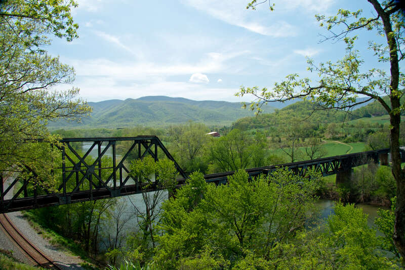 It was a peaceful and quiet Easter Sunday afternoon at Natural Bridge Station, VA.  In fact, it was too quiet - no trains.  The NS 'H' line crosses the CSX &quot;James River Line&quot; here.