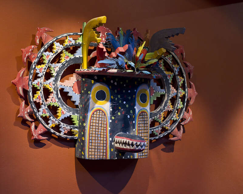 Sculpture on the wall of the La Fonda Hotel in Santa Fe, NM