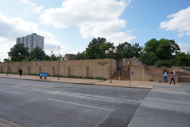 The Oklahoma City National Memorial in Oklahoma City, Oklahoma (United States).