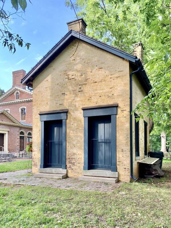 Built in 1854-1857, this Italianate-style mansion, known as Ashland, was designed by Thomas Lewinski for James Brown Clay, using the foundations and layout of an earlier house on the same site.  The previous house was the home of Henry Clay, a