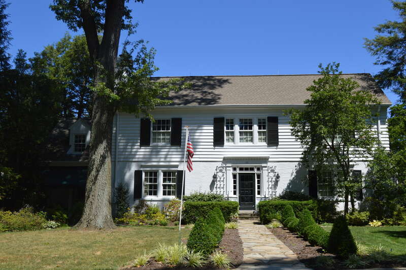 Front of the house at 110 Ridge Road in Fort Mitchell, Kentucky, United States.  Built in 1920, it is part of the Old Fort Mitchell Historic District, a historic district that is listed on the National Register of Historic Places.