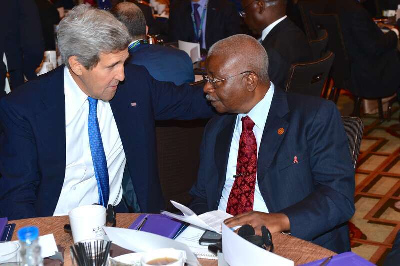 U.S. Secretary of State John Kerry attends the U.S.-Africa Business Forum Leaders Welcome Breakfast in Washington, D.C., on August 5, 2014. Leaders from across the African continent are in the nation's capital for a three-day U.S.-Africa Leaders