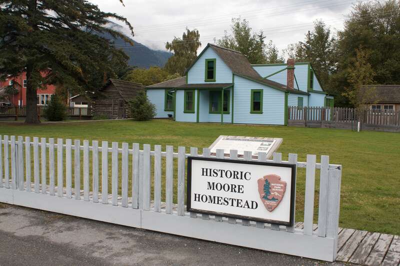 Capitan William Moore settled what is now Skagway in 1887, unfortunately the 1898 Yukon Gold Rush led to all of his land being occupied by squatters.  Years later he received a settlement from the government.