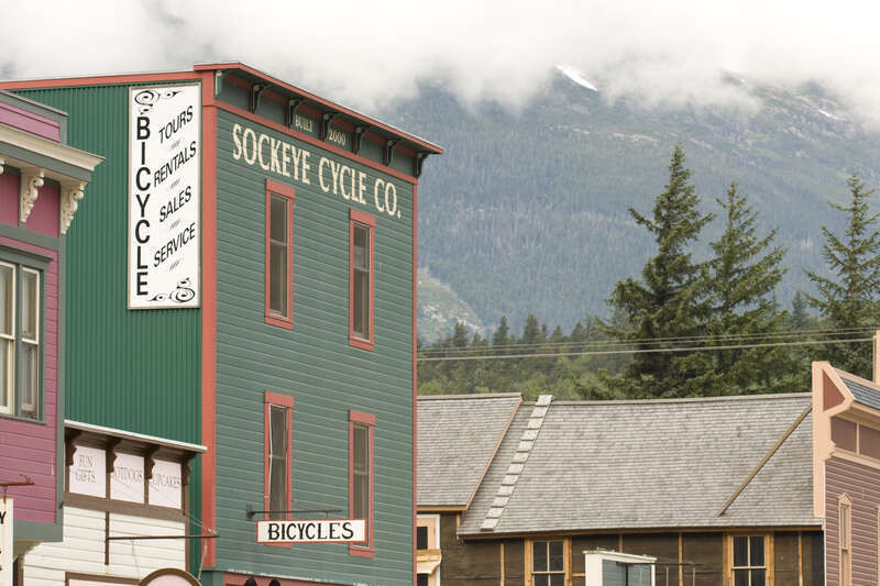 Original caption &quot;The Town Bike Shop&quot;.  Sockeye Cycle has a store in Haines too.
