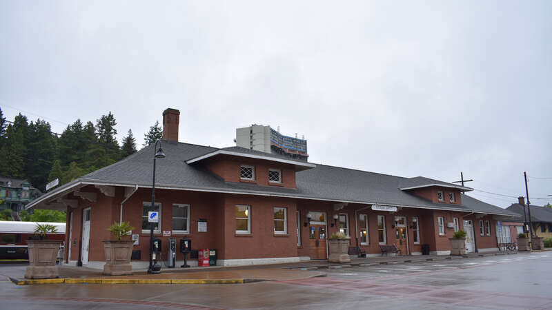 The Southern Pacific Passenger Depot in Eugene, Oregon, was constructed in 1908 and is listed on the National Register of Historic Places.