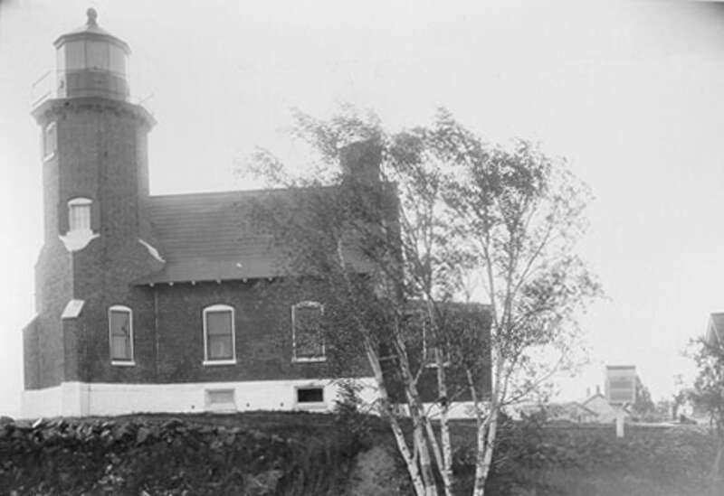 U.S. Coast Guard Archive photo of Eagle Harbor Lighthouse on Lake Superior, Michigan