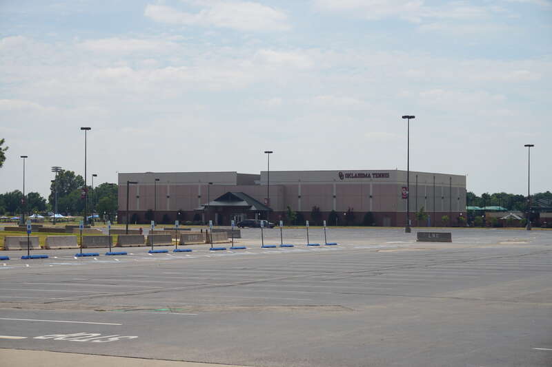 The Oklahoma Tennis building on the campus of the University of Oklahoma in Norman, Oklahoma (United States).