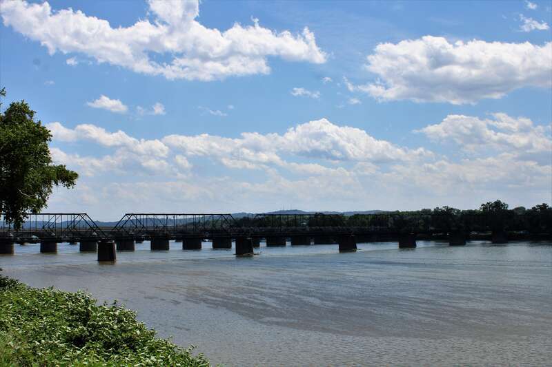 Walnut Street Bridge over the Susquehanna River in Harrisburg, Pennsylvania.