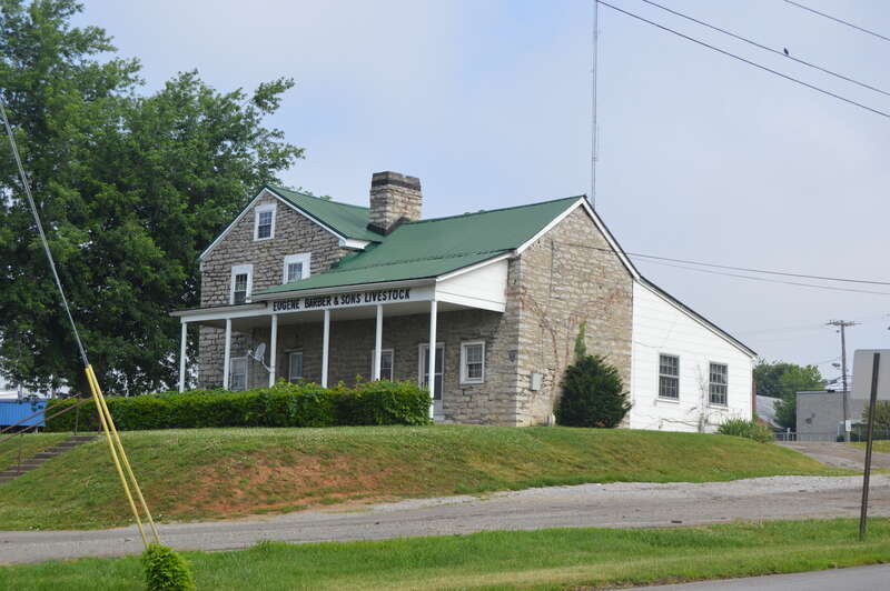 Front and eastern side of the William McConnell House, located on the western side of Forbes Road north of the Old Frankfort Pike intersection in Lexington, Kentucky, United States.  Built in the late eighteenth century, it is listed on the National
