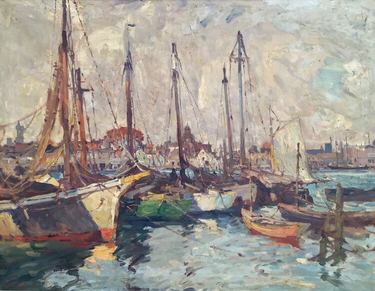 Across the Harbor, Provincetown by Harry Aiken Vincent, oil on board, 8 x 10 in.