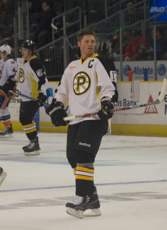 Jeremy Reich, Providence Bruins vs. Bridgeport Sound Tigers.
American Hockey League (AHL)
Taken by Sarah Connors on March 11, 2011 
P-Bruins won in a shootout, 4-3.

This photo also appears in Sarah Connors' Flickr Set &quot;Providence vs. Bridgeport