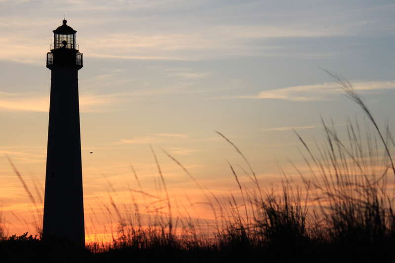 The Cape May Lighthouse from the beach