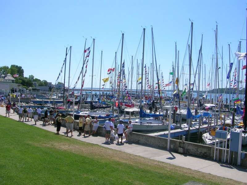 Sailboats at Mackinac Island, Michigan, after completing the Port Huron-Mackinac race in 2006.