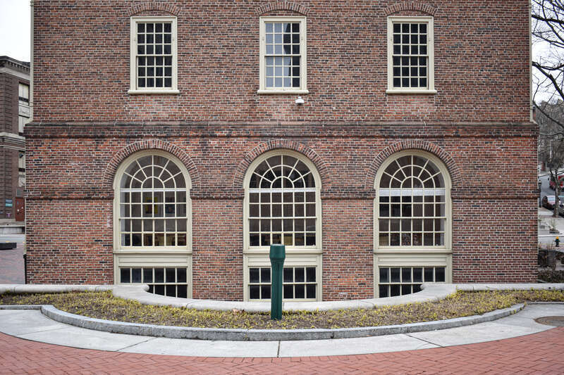 Western facade of Market House (1773-1775) in Providence, Rhode Island