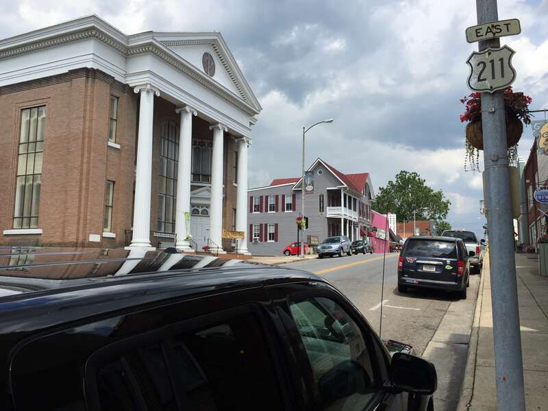 View east along U.S. Route 211 Business (Main Street) just east of U.S. Route 340 Business (Broad Street) in Luray, Page County, Virginia