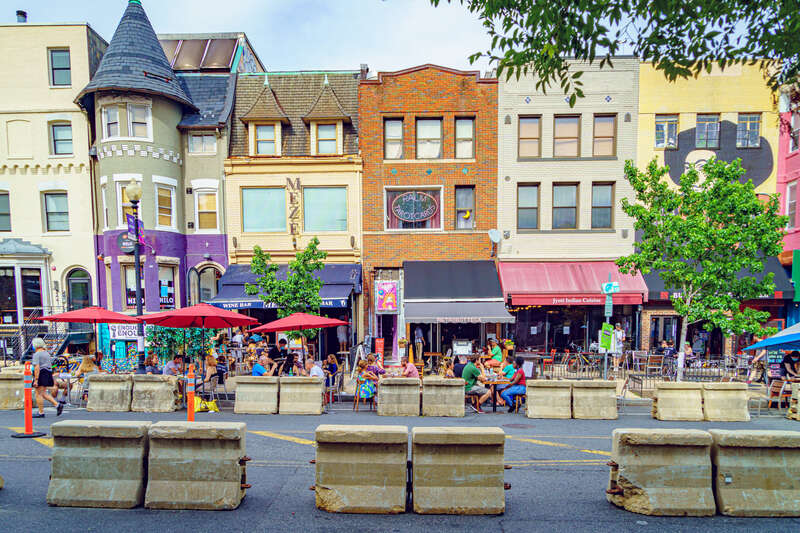 Re-imagined 18th Street in Adams Morgan, Washington, DC USA