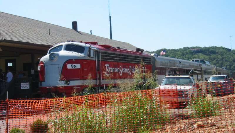 Another view of the EMD F9 boarding passengers for the Branson Scenic Railway in Branson.