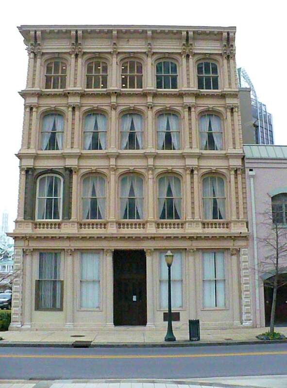The Brisk and Jacobson Store in Mobile, Alabama.  Entire front facade is cast-iron.  Built in 1866.  On the National Register of Historic Places.