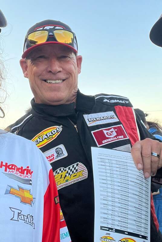 While getting autographs I took selfies with each driver present.