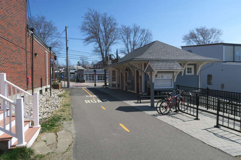 Former Wakefield station and South County Bike Path, Wakefield Rhode Island