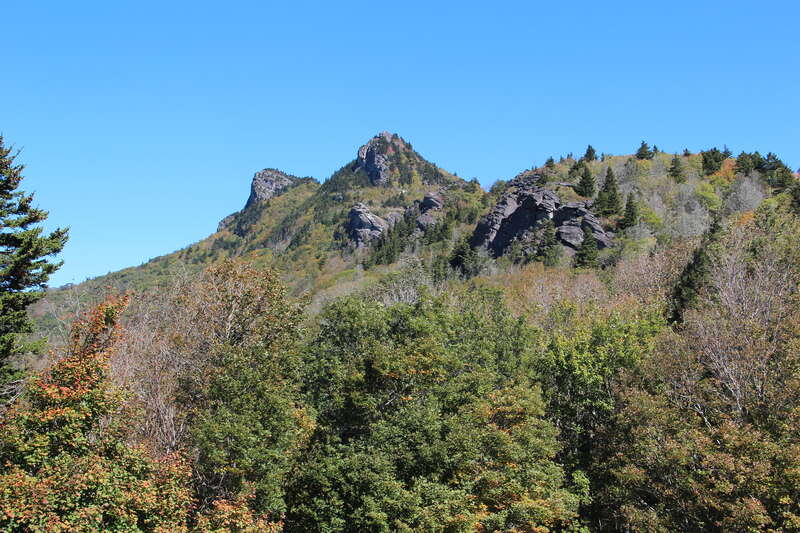 Grandfather Mountain peaks from the Half Moon Overlook