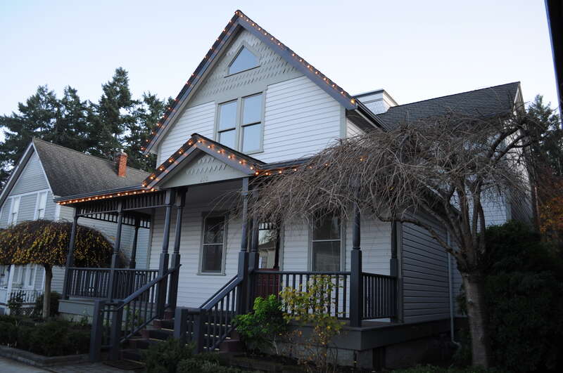 210 Morris Street, La Conner, Washington, USA at dusk.