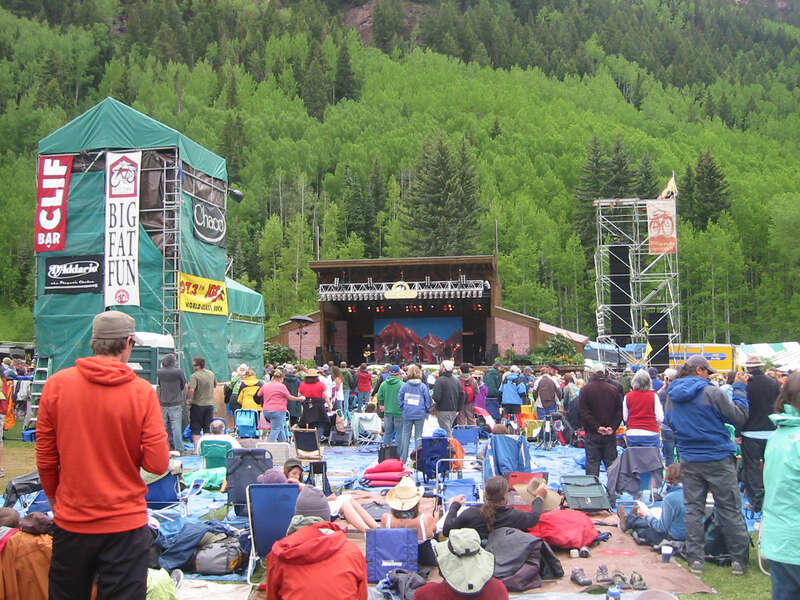 The main stage and crowd at Telluride Bluegrass Festival 2009