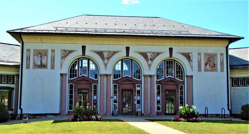 The Saratoga Springs Visitor Center, located at 297 Broadway in Saratoga Springs, New York, in the building known historically as &quot;The Drinkhall&quot;, was built in 1915 as a trolley station by the Hudson Valley Railroad. It was designed by Ludlow and