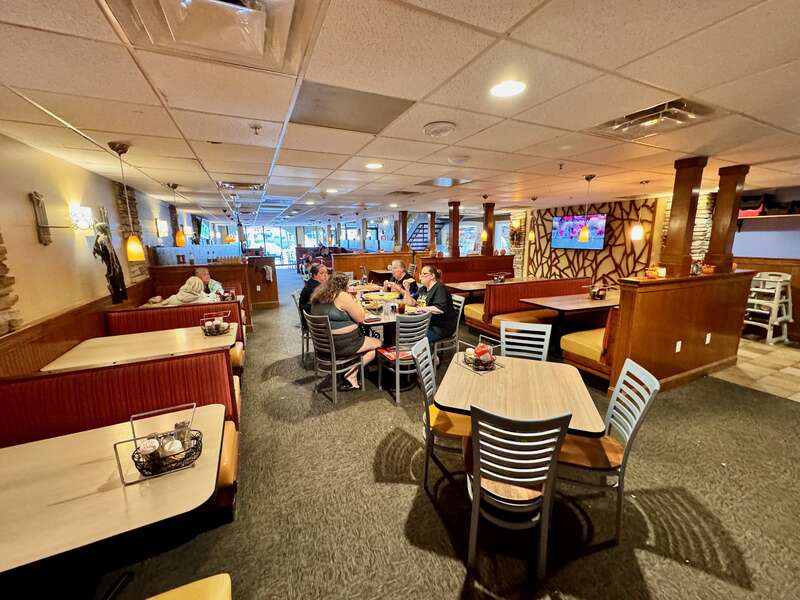 The interior of a Grotto Pizza restaurant in Rehoboth Beach, Delaware