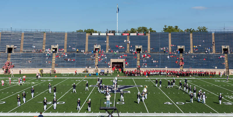 Yale Precision Marching Band. Yale/Cornell Football game at Yale Bowl, Sept 28, 2019.
