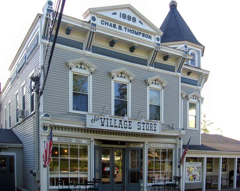 The Village Store in Bridgewater, Connecticut, USA lies along the western side of Main Street (Connecticut Route 133).