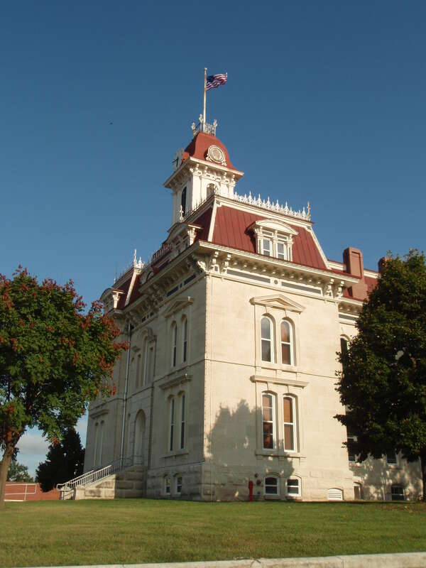 Chase County Courthouse in Cottonwood Falls, Kansas, United States.  Built in 1873, it is listed on the National Register of Historic Places.