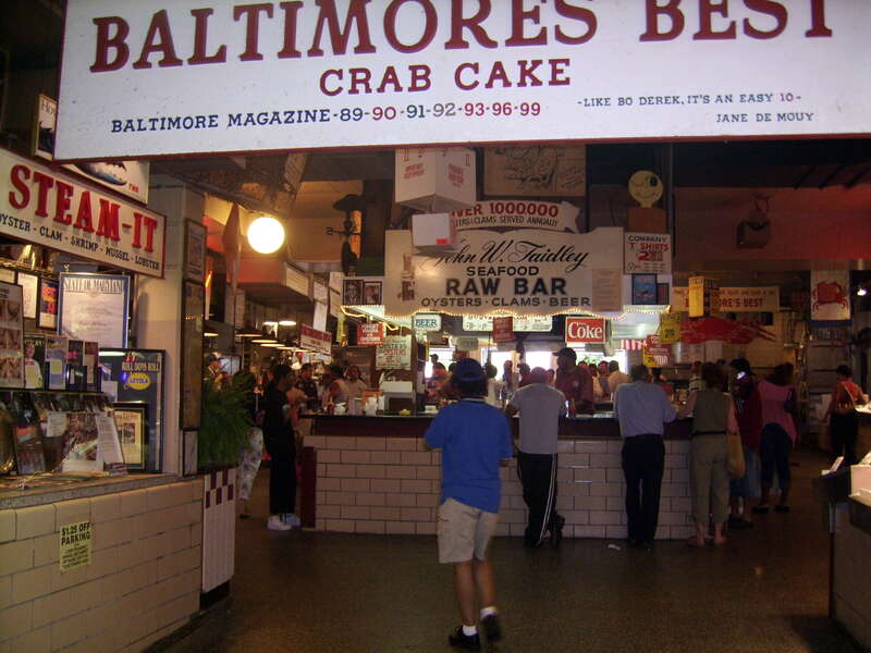 Lexington Market, Baltimore home of great crab cakes and fresh oysters.
