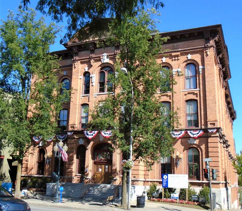 Saratoga Springs City Hall, located at 474 Broadway in Saratoga Springs, New York, was built in 1871 by Cummings &amp;amp; Burt in the Italianate style. It is part of the Broadway Historic District, which was added to the National Register of Historic