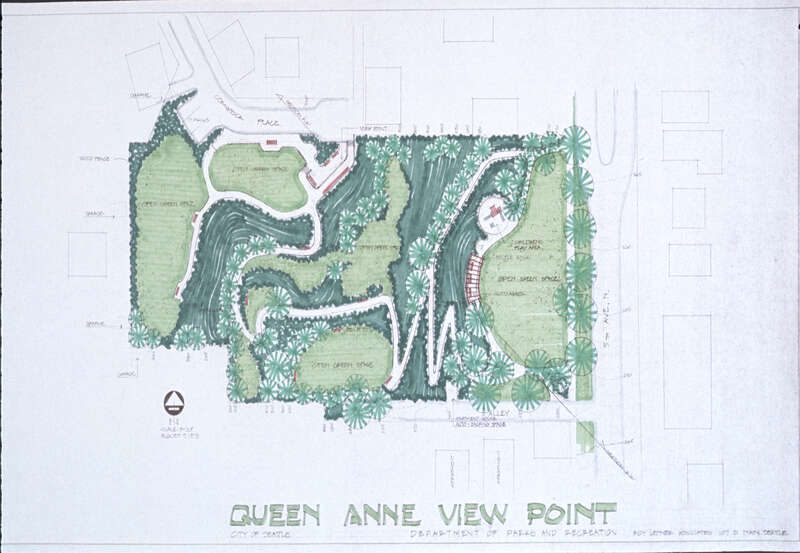 Plan for Queen Anne View Point (later Bhy Kracke Park), Seattle, Washington, U.S., 1973