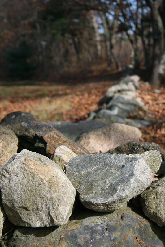 A stone wall in the Minute Man National Park.
