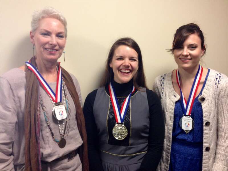National Archives Food Olympics winners - Karen Shaw, Jessica Hopkins, Joanna Marsh; Location: National Archives at Kansas City, Kansas City, MO; Photographer: Elizabeth Burnes