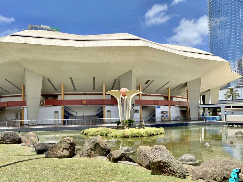 Completed in 1964, this Modern arena was designed by Adrian Wilson &amp;amp; Associates in conjunction with the master plan laid out by the firm Merril, Simms &amp;amp; Roehrig, and was known as the Honolulu International Center until 1976, when it was