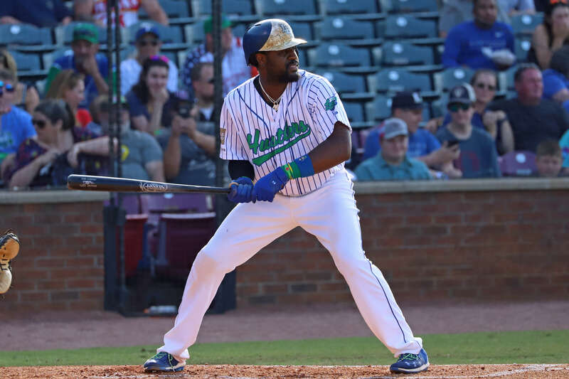 Brandon Phillips walks to the dugout. Whitaker Bank Ballpark, Lexington, KY  June 26, 2021  Atlantic League Baseball