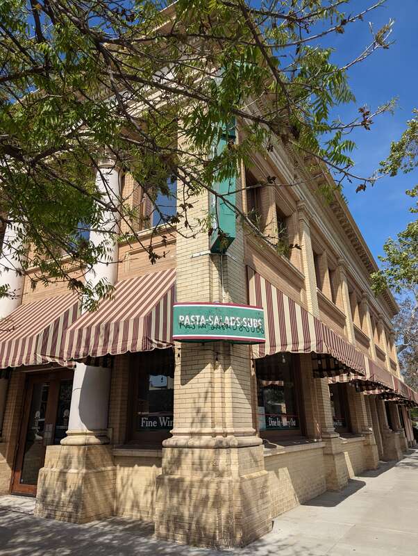 Corner of the Verbal Building in Claremont, California.