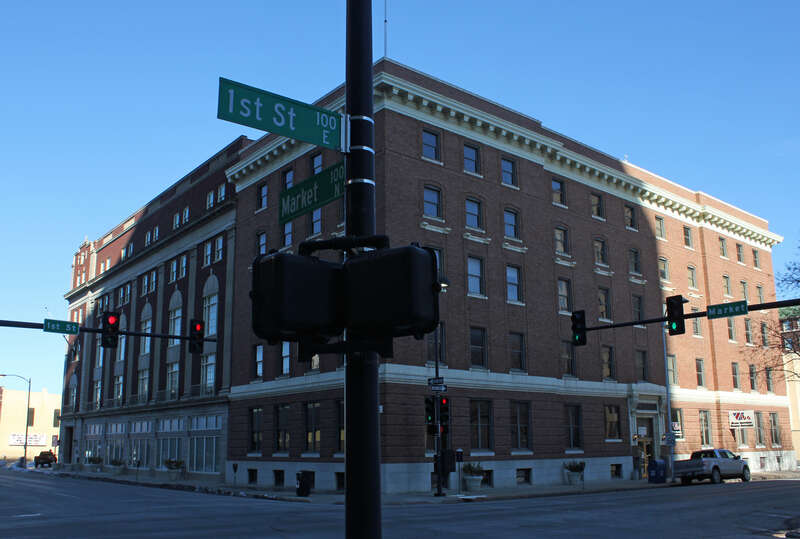 The Farmer's and Banker's Historic District, located at 1st and Market streets in Wichita, Kansas.