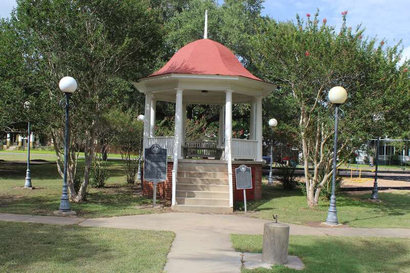 Welhausen Park Bandstand. Built in 1913 on land donated by Confederate veteran and local leader Capt. Charles Welhausen (1835-1916), this bandstand has been a center of cultural and social events in Shiner. Funds for construction were raised by the