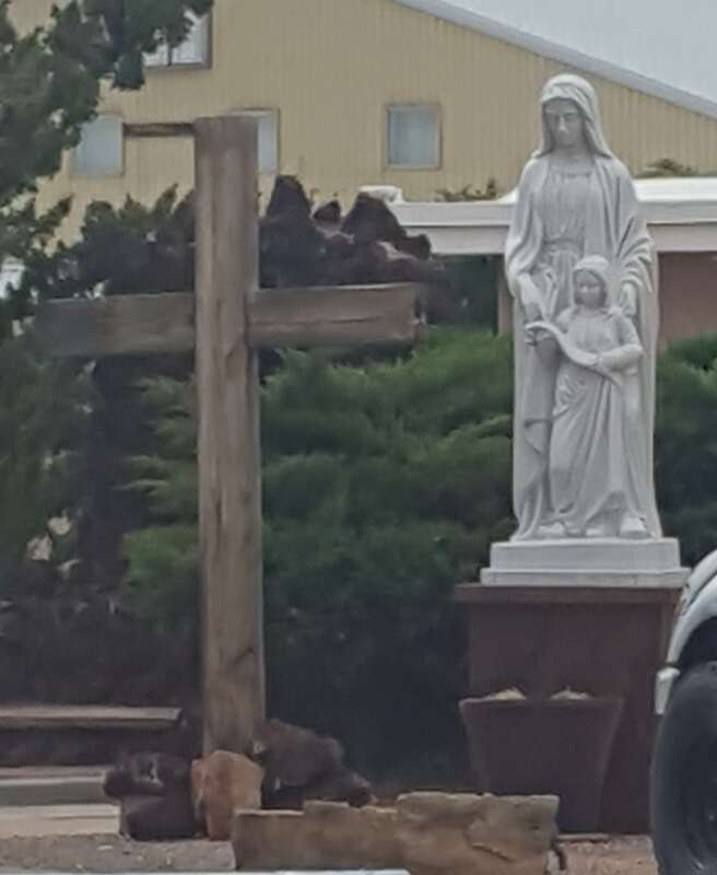 Statue at Saint Anne Cathollc Church in Santa Fe New Mexico